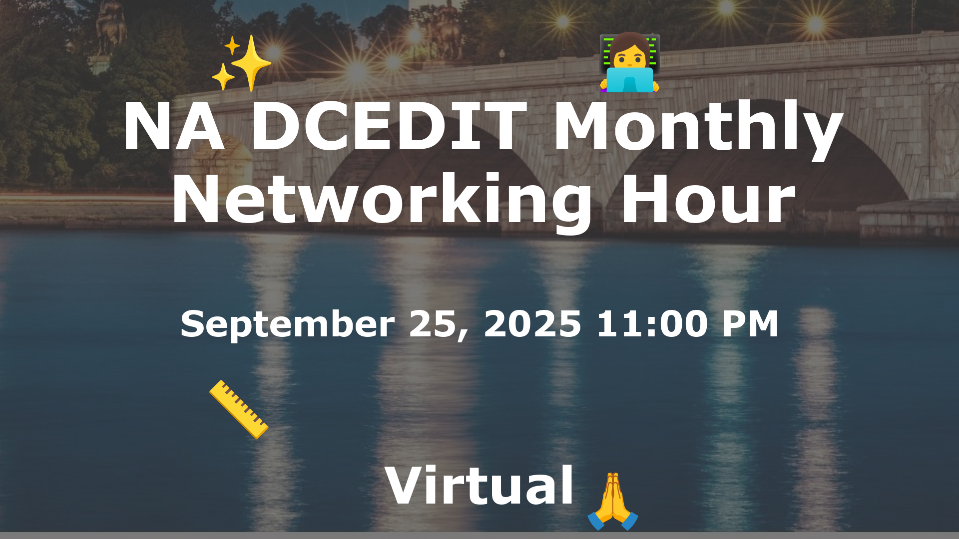 NA DCEDIT Monthly Networking Hour event image